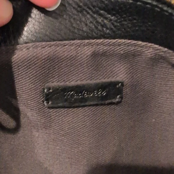 Madewell Black Leather Zip Top Transport Crossbody Tote - Picture 4 of 6